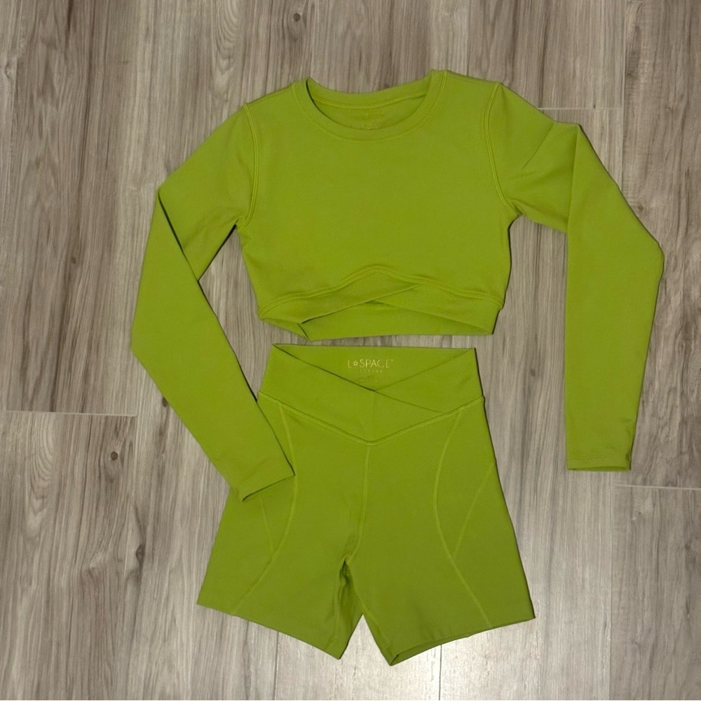 L*Space x Tessa Brooks Aim High Long Sleeve Crop Top and Shorts Set - Picture 2 of 7